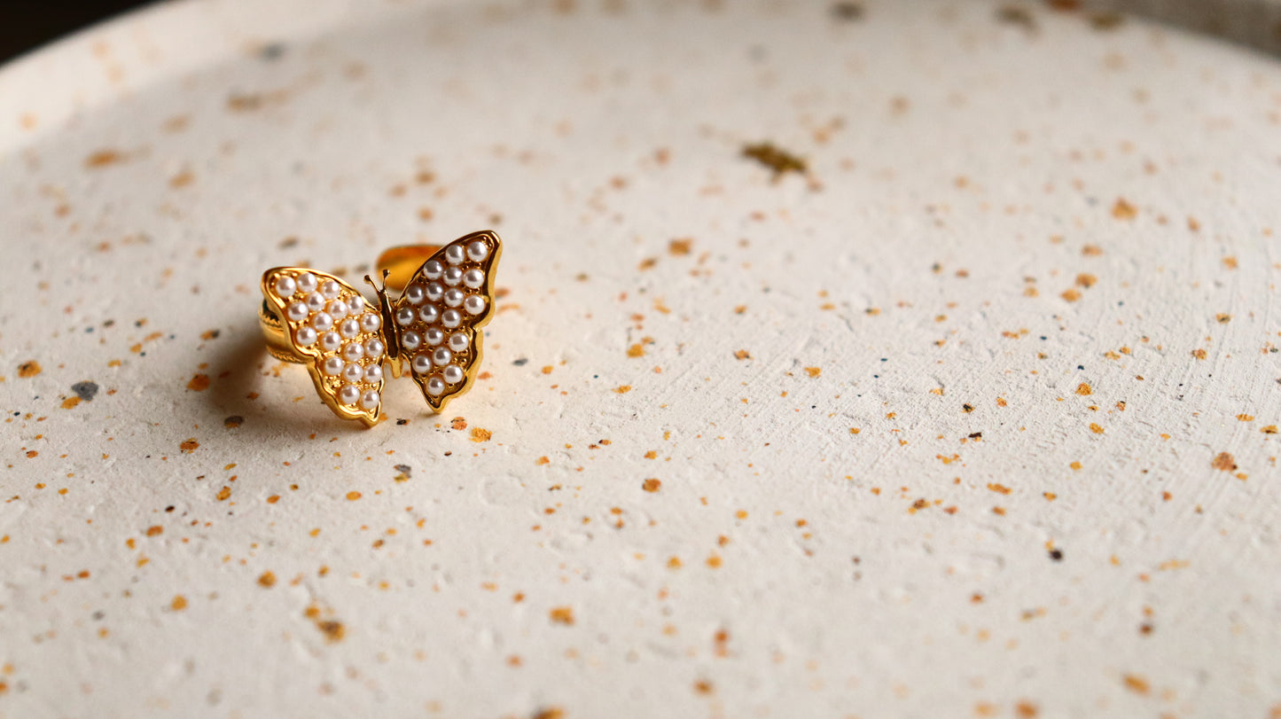 Butterfly of Pearls Ring