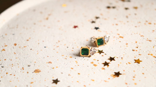 Festive Green Earrings